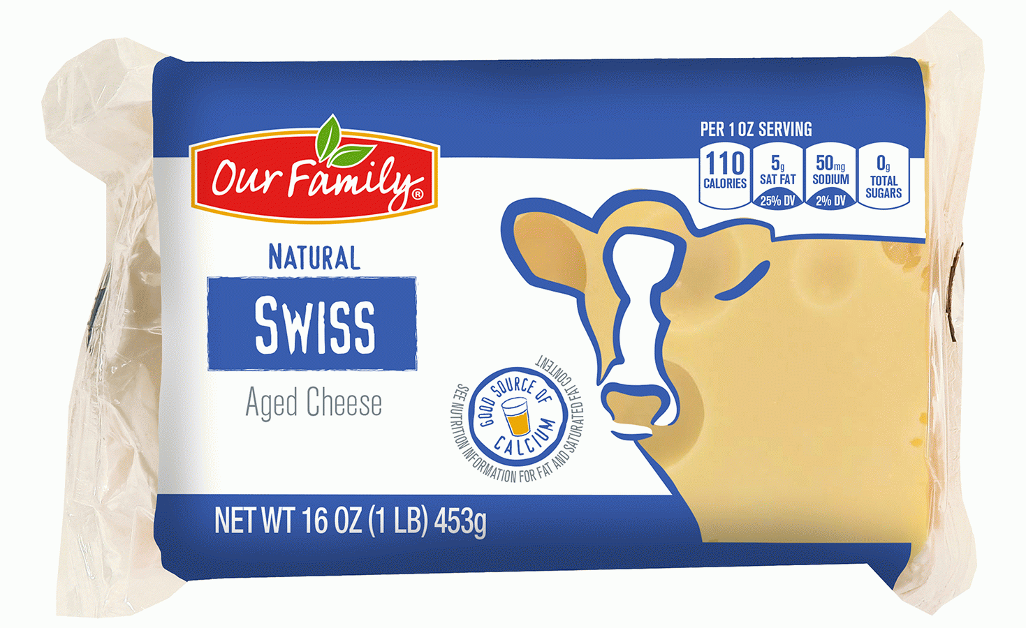 Our Family Natural swiss aged cheese block Full-Size Picture